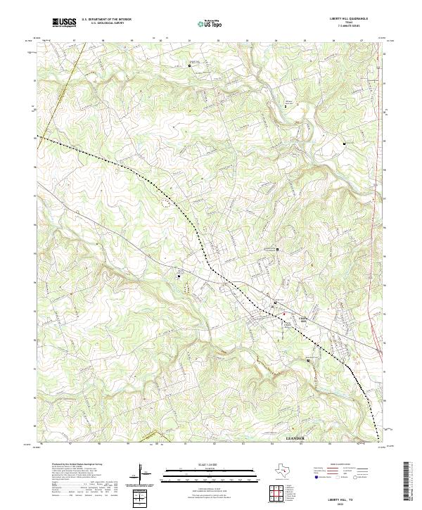 Liberty Hill topographic map thumbnail