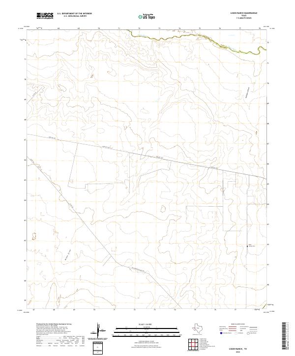 Ligon Ranch topographic map thumbnail