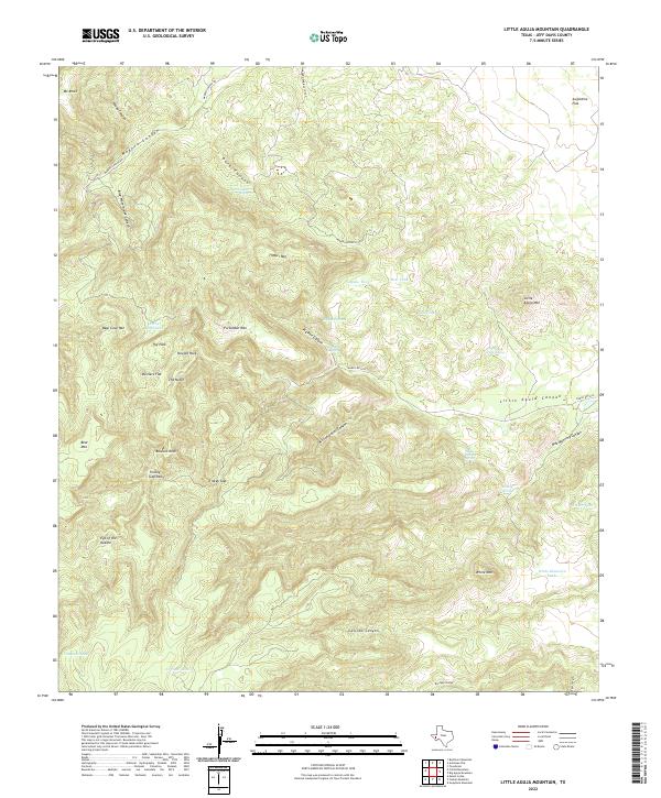 Little Aguja Mountain topographic map thumbnail