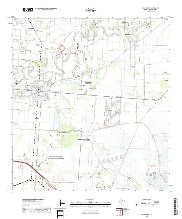Los Fresnos 2022 topographic map thumbnail