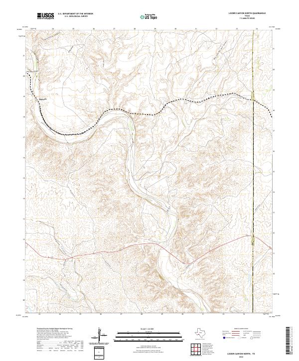 Lozier Canyon North topographic map thumbnail