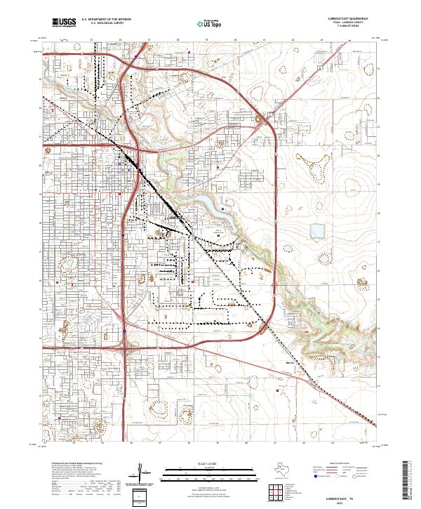 Lubbock East topographic map thumbnail