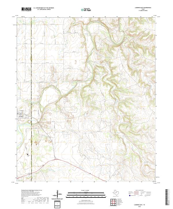 Lueders East topographic map thumbnail