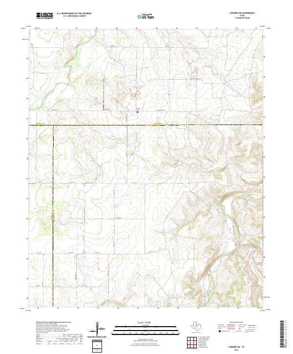 Lueders NE topographic map thumbnail