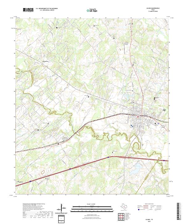 Luling 2022 topographic map thumbnail