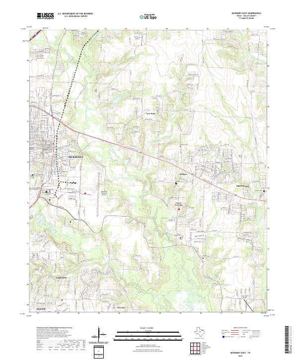 McKinney East 2022 topographic map thumbnail