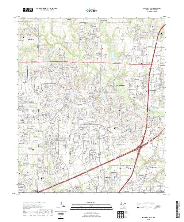 McKinney West 2022 topographic map thumbnail