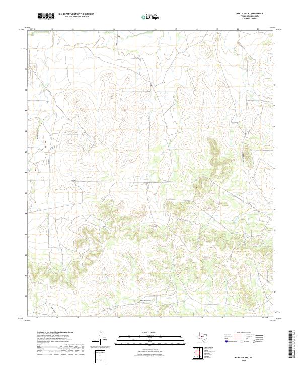 Mertzon SW topographic map thumbnail
