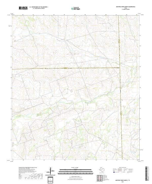 Mesteno Creek North topographic map thumbnail