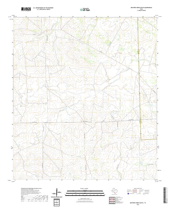 Mesteno Creek South topographic map thumbnail