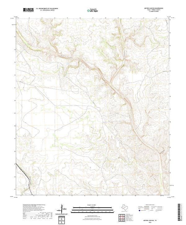 Meyers Canyon 2022 topographic map thumbnail