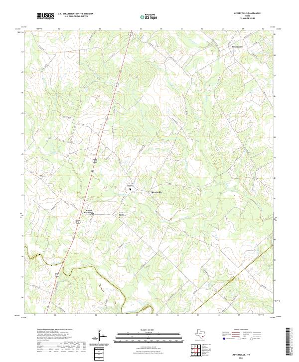 Meyersville 2022 topographic map thumbnail