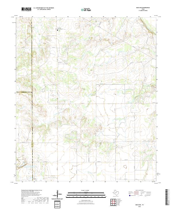 Miles NW 2022 topographic map thumbnail