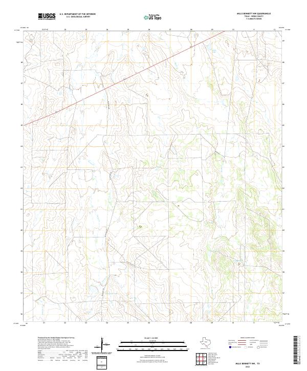 Mills Bennett NW 2022 topographic map thumbnail