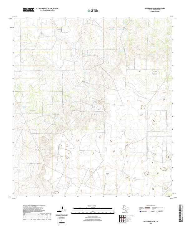 Mills Bennett SW 2022 topographic map thumbnail