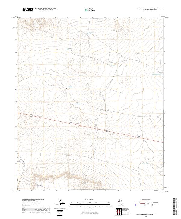 Molesworth Mesa North topographic map thumbnail