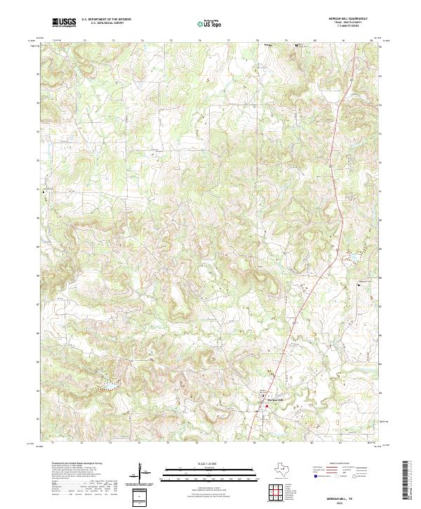 Morgan Mill 2022 topographic map thumbnail