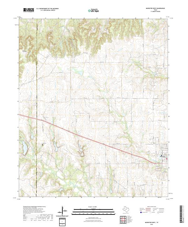 Muenster West topographic map thumbnail