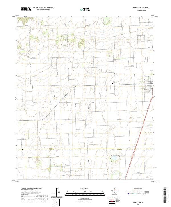Munday West 2022 topographic map thumbnail