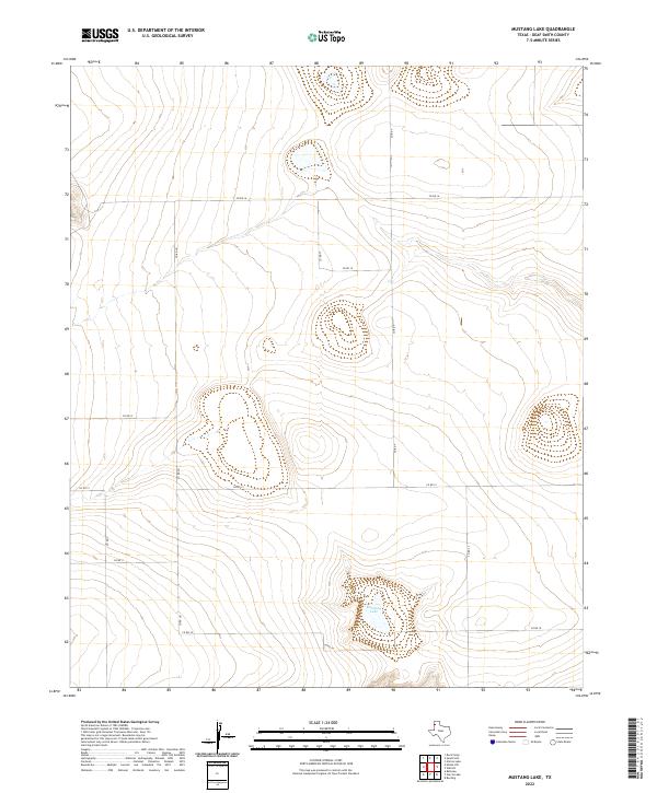 Mustang Lake topographic map thumbnail