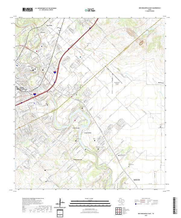 New Braunfels East topographic map thumbnail