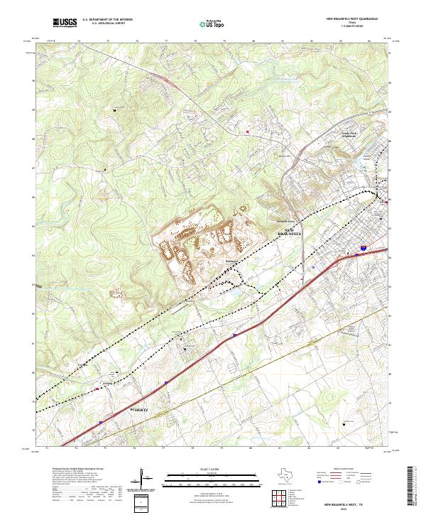 New Braunfels West topographic map thumbnail