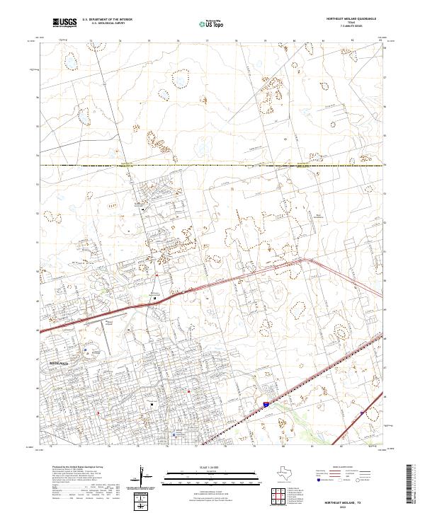 Northeast Midland topographic map thumbnail