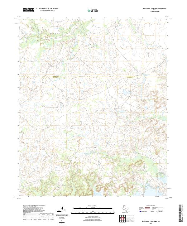 Northwest Lake Kemp topographic map thumbnail