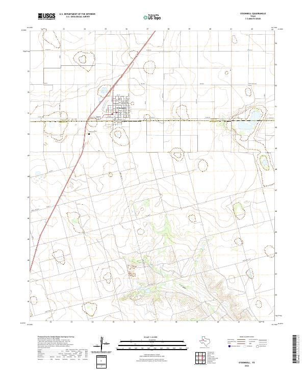 O'Donnell topographic map thumbnail