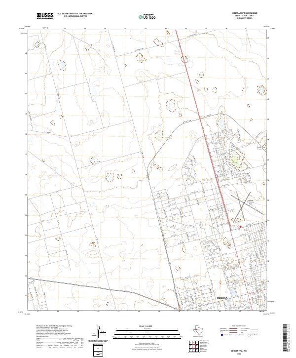 Odessa NW 2022 topographic map thumbnail