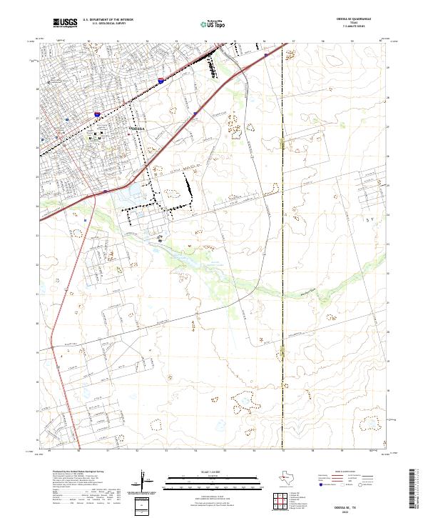 Odessa SE topographic map thumbnail