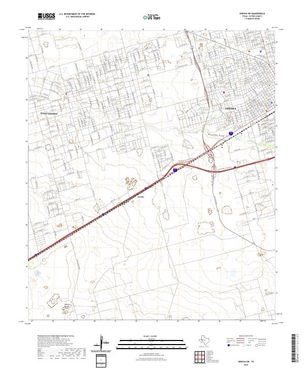 Odessa SW 2022 topographic map thumbnail