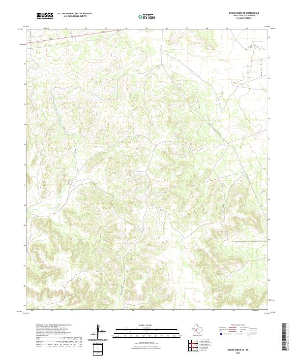Owens Creek SE topographic map thumbnail
