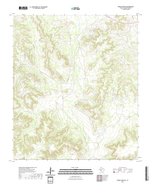 Owens Creek SW topographic map thumbnail