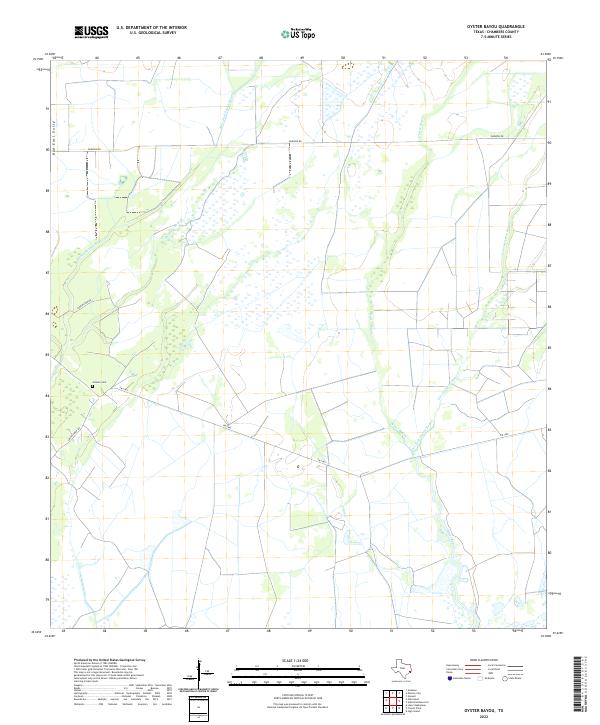 Oyster Bayou 2022 topographic map thumbnail