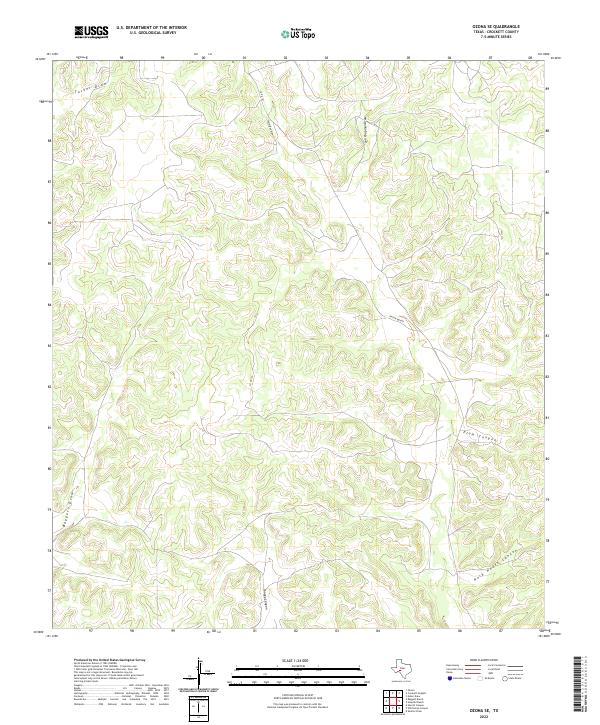 Ozona SE 2022 topographic map thumbnail
