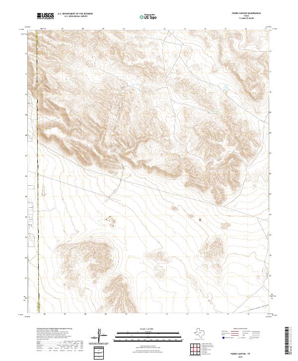 Padre Canyon 2022 topographic map thumbnail