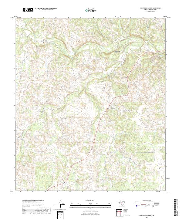 Paint Rock Spring 2022 topographic map thumbnail
