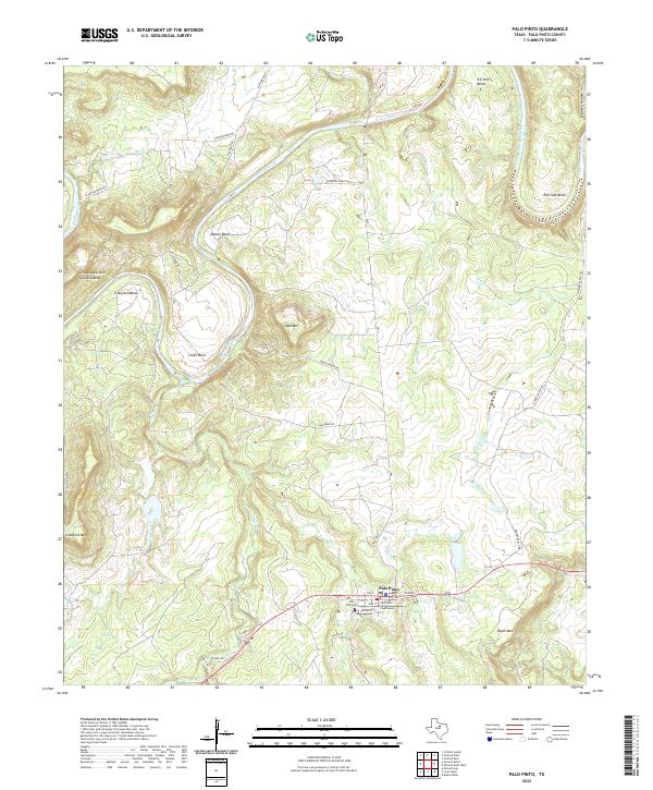 Palo Pinto 2022 topographic map thumbnail