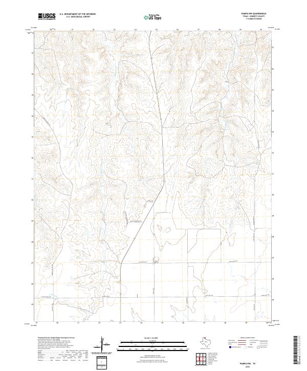 Pampa NW topographic map thumbnail