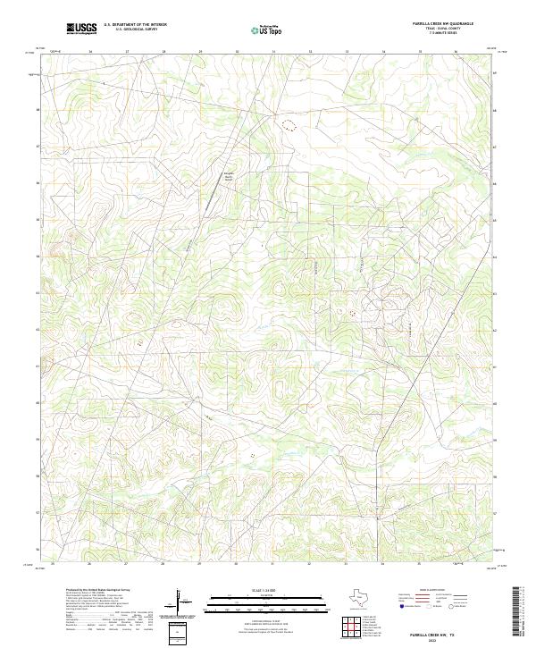 Parrilla Creek NW topographic map thumbnail