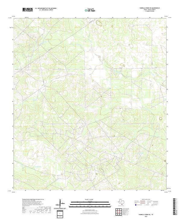 Parrilla Creek SE topographic map thumbnail