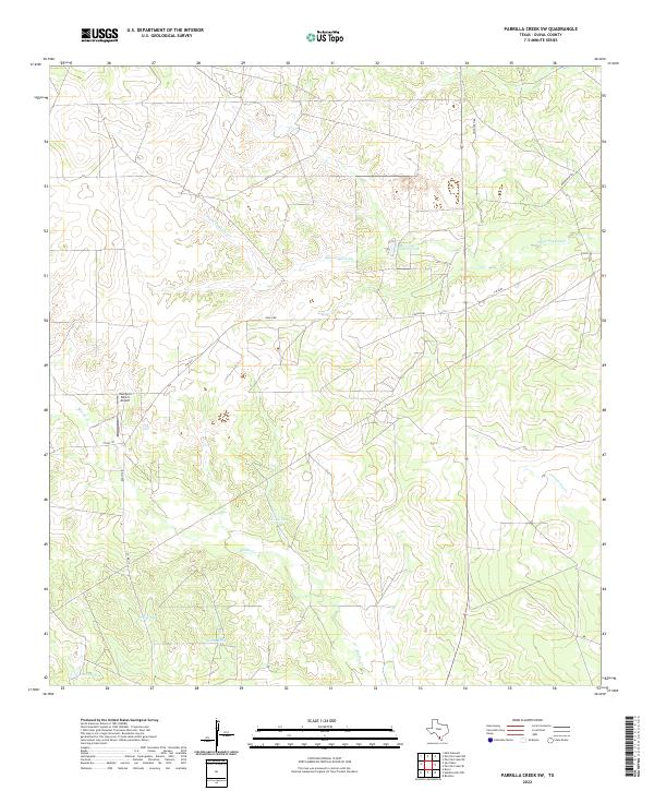 Parrilla Creek SW topographic map thumbnail