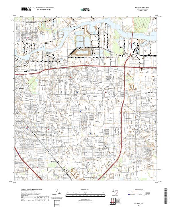 Pasadena topographic map thumbnail