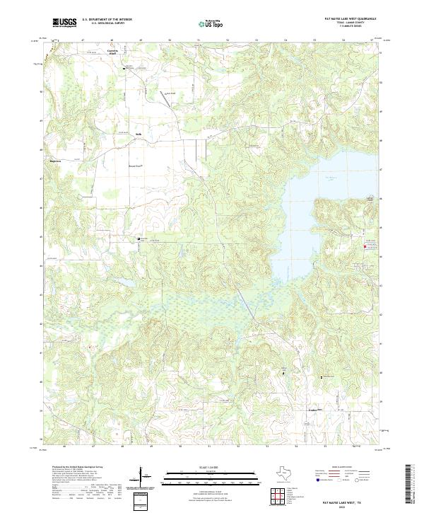 Pat Mayse Lake West topographic map thumbnail