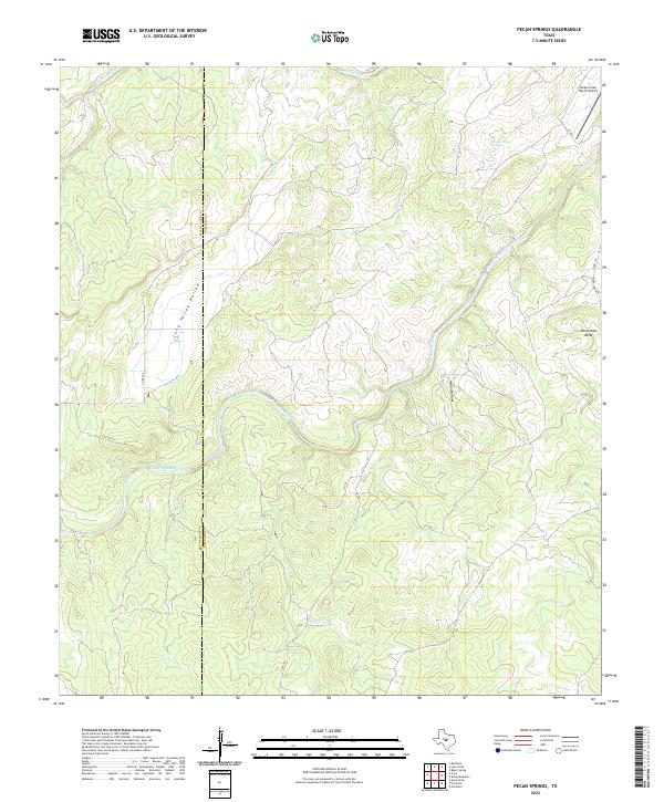Pecan Springs topographic map thumbnail