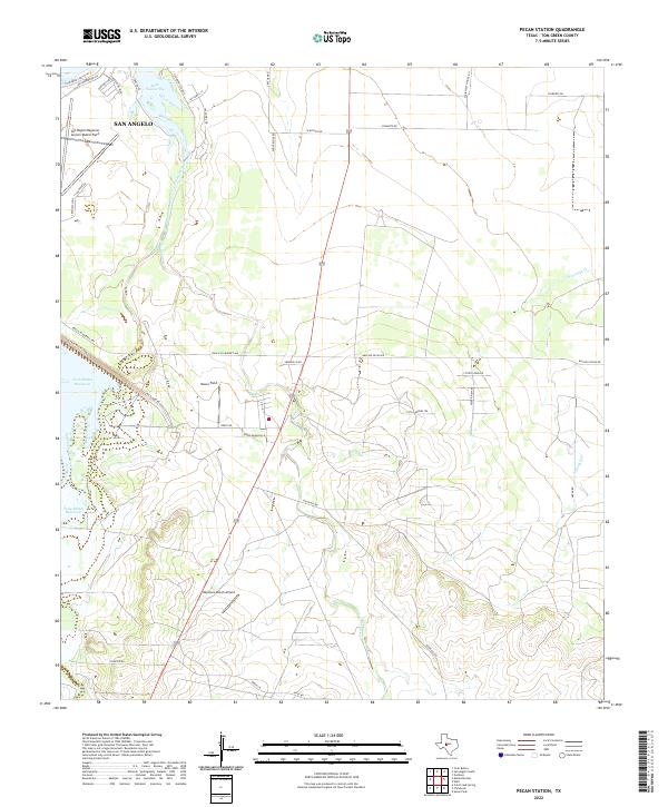 Pecan Station topographic map thumbnail
