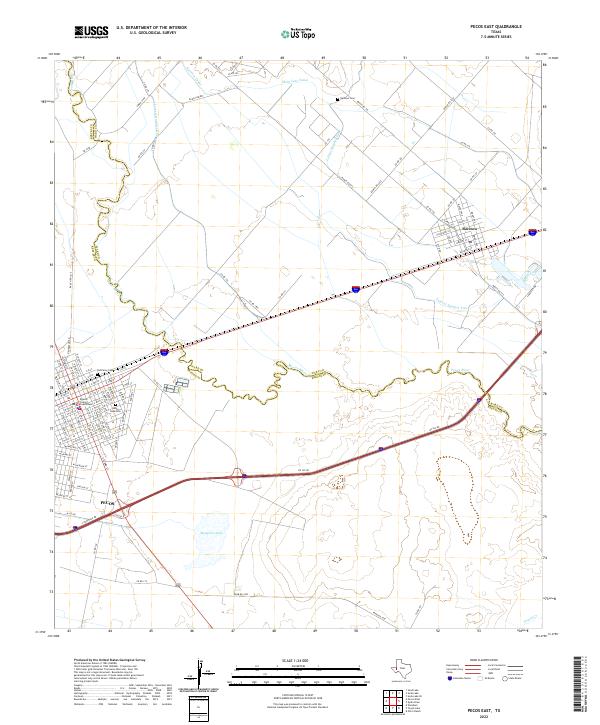 Pecos East topographic map thumbnail