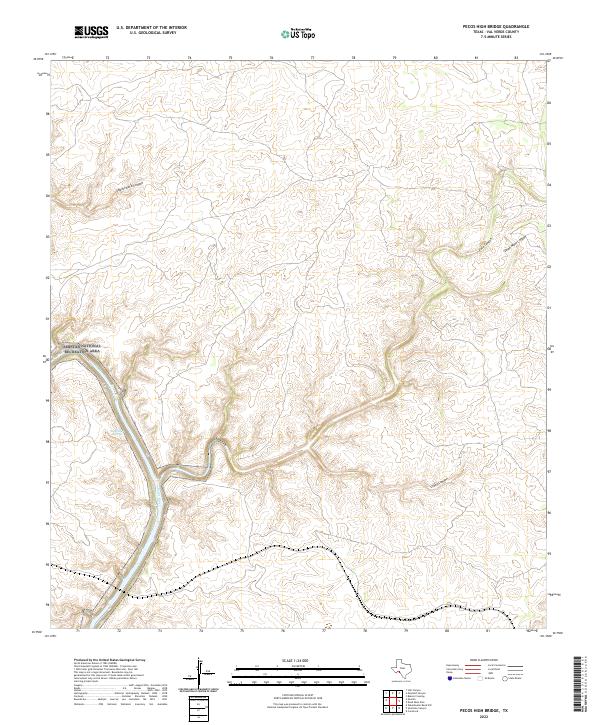 Pecos High Bridge topographic map thumbnail