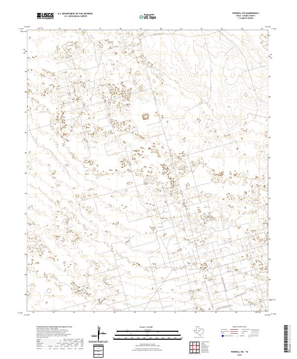 Penwell SW topographic map thumbnail